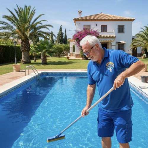 Pool maintenance on the Costa Blanca: cleaning the basin and testing water values